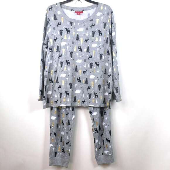 BIN Family PJs Winter Trees Womens Pajama Set Gray NWT - Picture 3 of 6